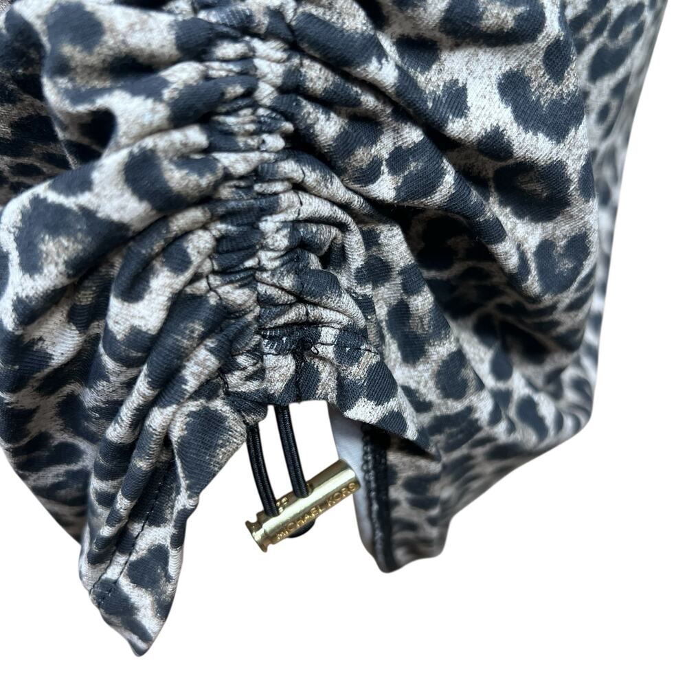 MICHAEL Michael Kors Leopard Print T-Shirt Dress with Side-Ruching Size Med NWT - Picture 8 of 14